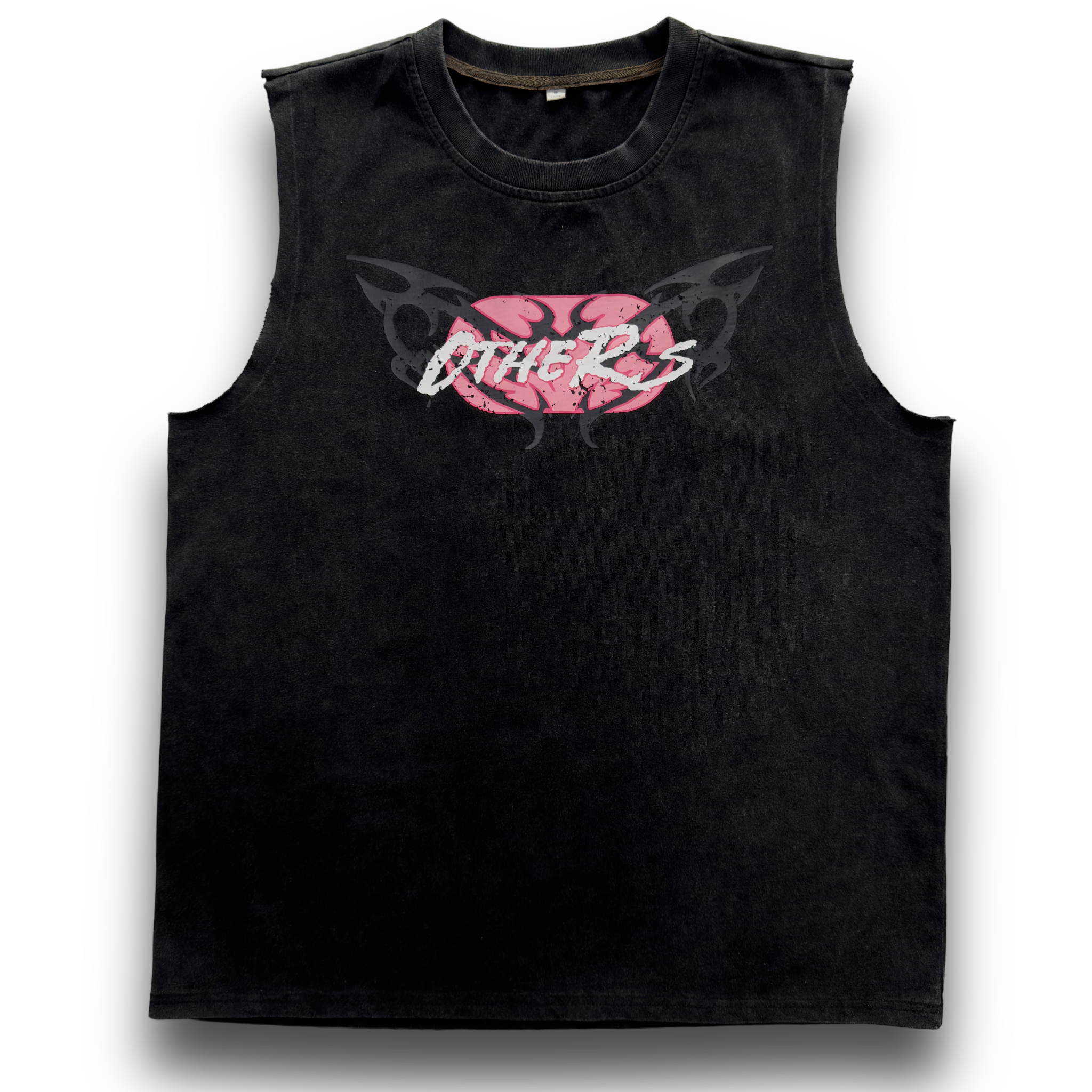 OVERSIZED TANK TOP WITH CHEST & BACK PRINT