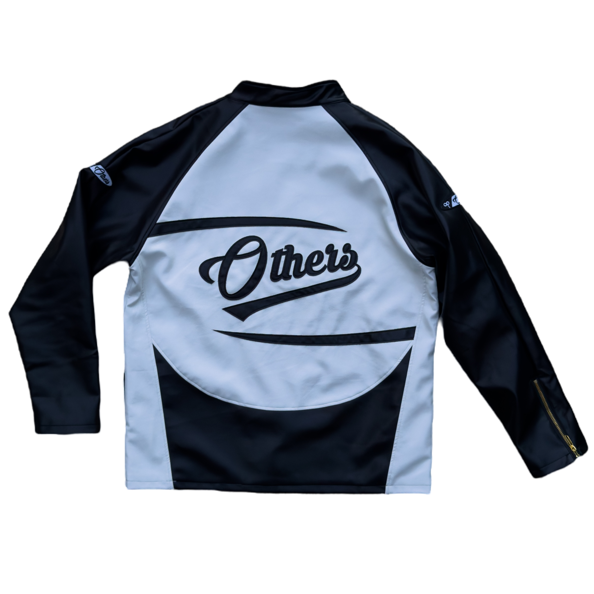 OTHERS LEATHER PANELLED RACER JACKET