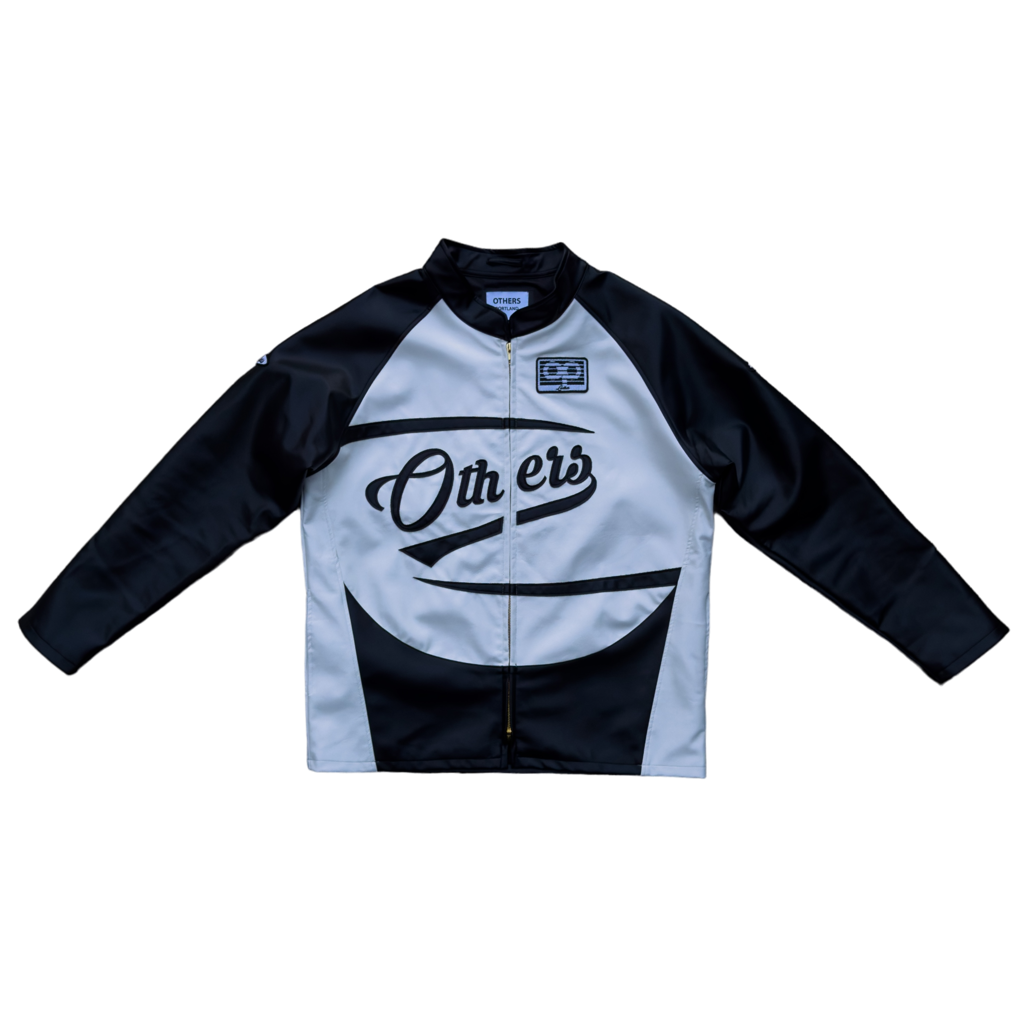 OTHERS LEATHER PANELLED RACER JACKET